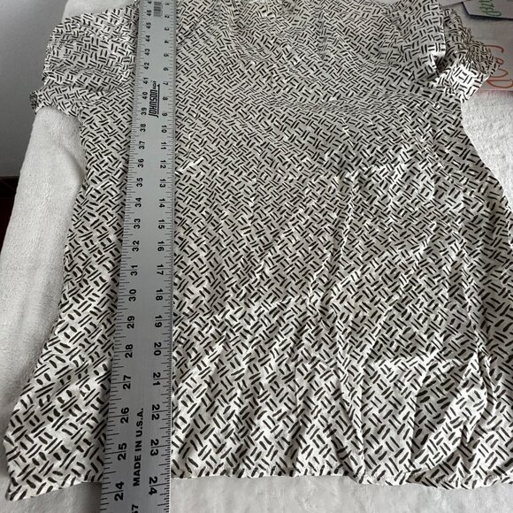 Jason Prescott Collection Womens Long Sleeve 100% Silk Blouse Size 8 White/Black - Picture 6 of 6